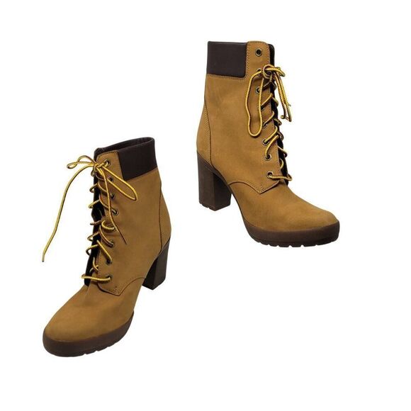 Womens Timberland Allington Mid Lace-Up Combat Heeled Work Boots 9 Streetwear - Picture 1 of 10